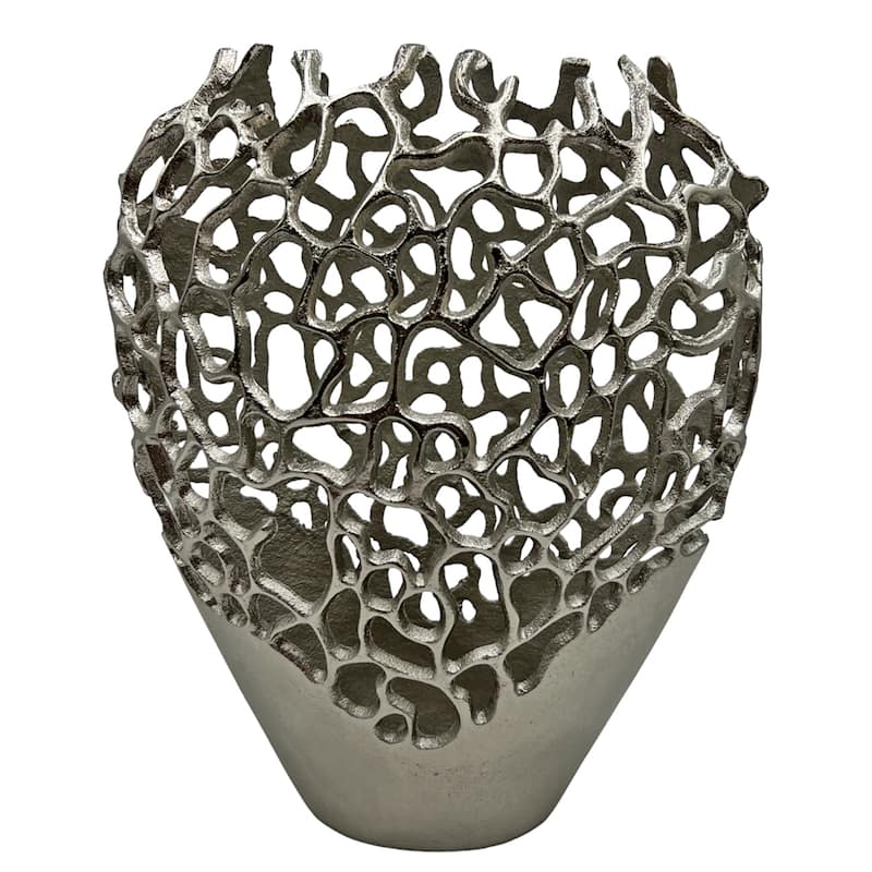 Decorative Handmade Aluminum Bird Nest Flower Vase