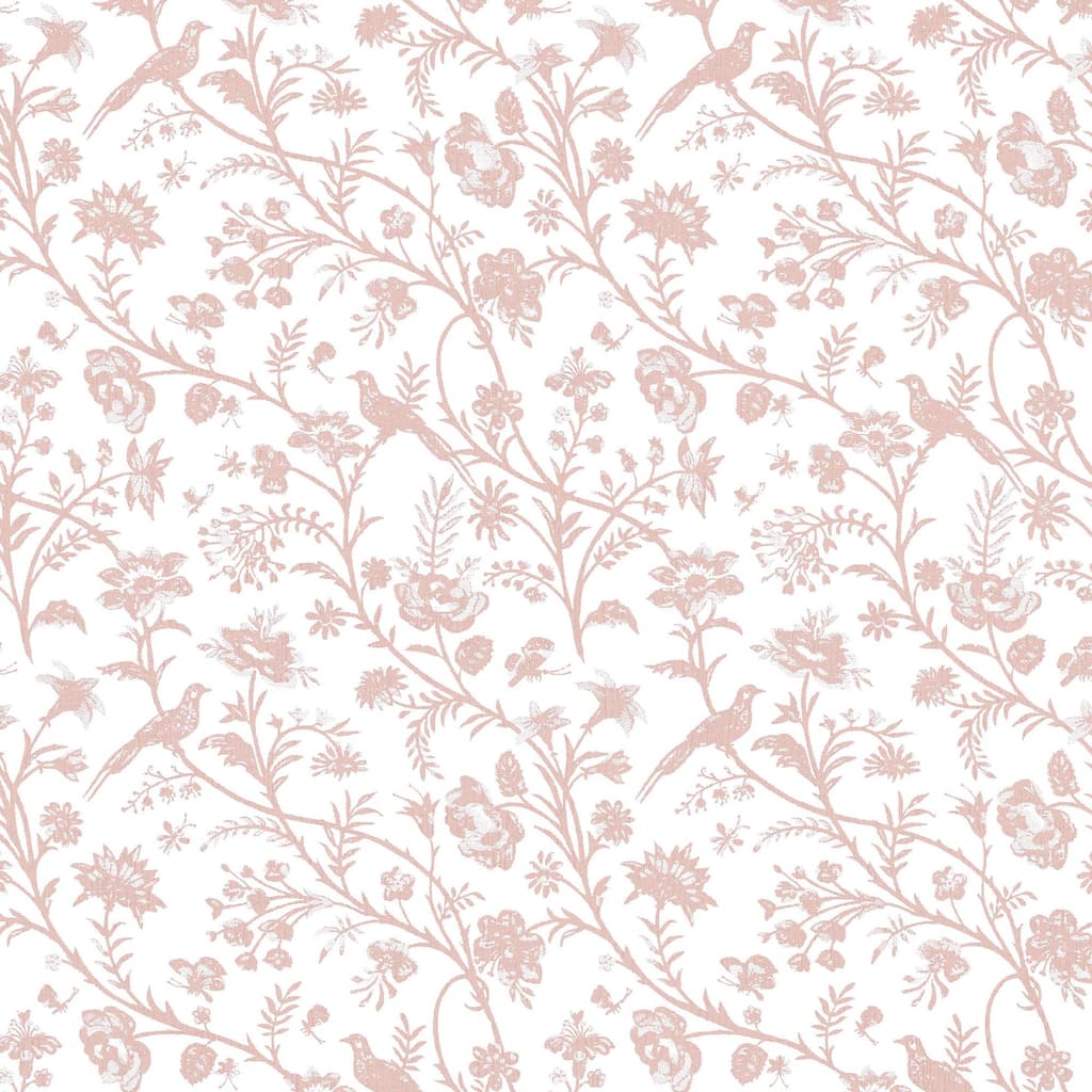 Laura Ashley Shepherd's Purse Dark Blush Wallpaper