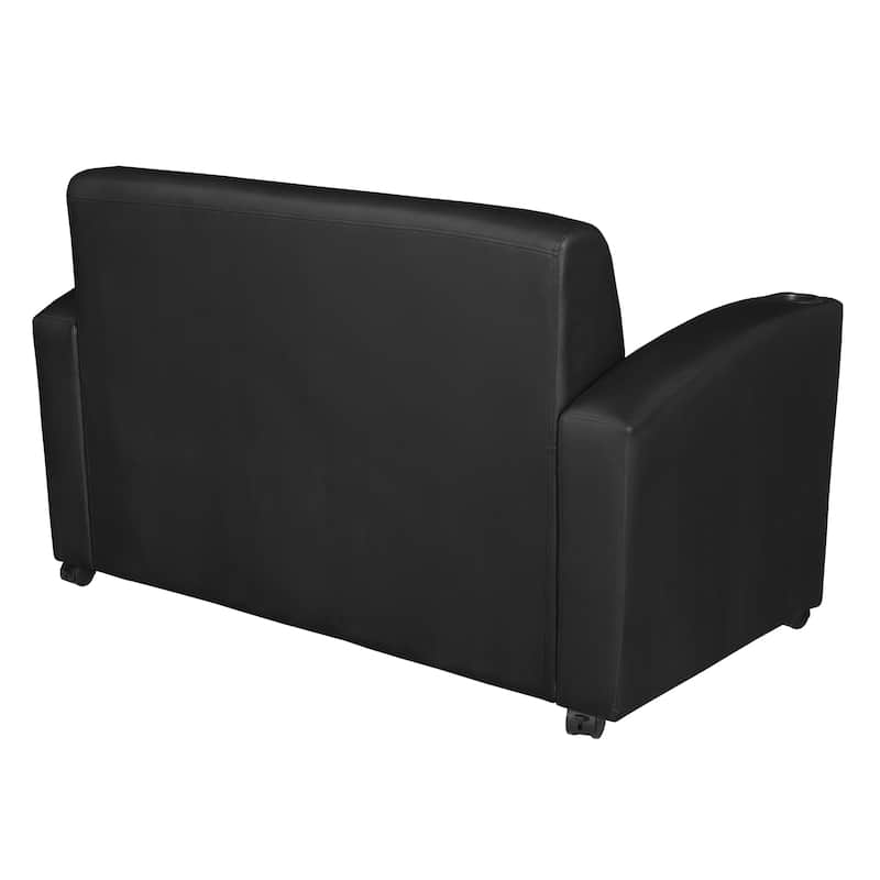 Supernova Tablet Arm Loveseat- Black/Java