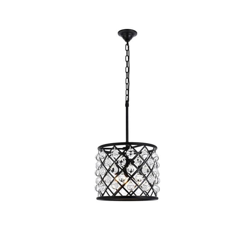 Royce Edge 3-Light Matte Black Pendant - matte black (royal cut clear crystals) - matte black (royal cut clear crystals)