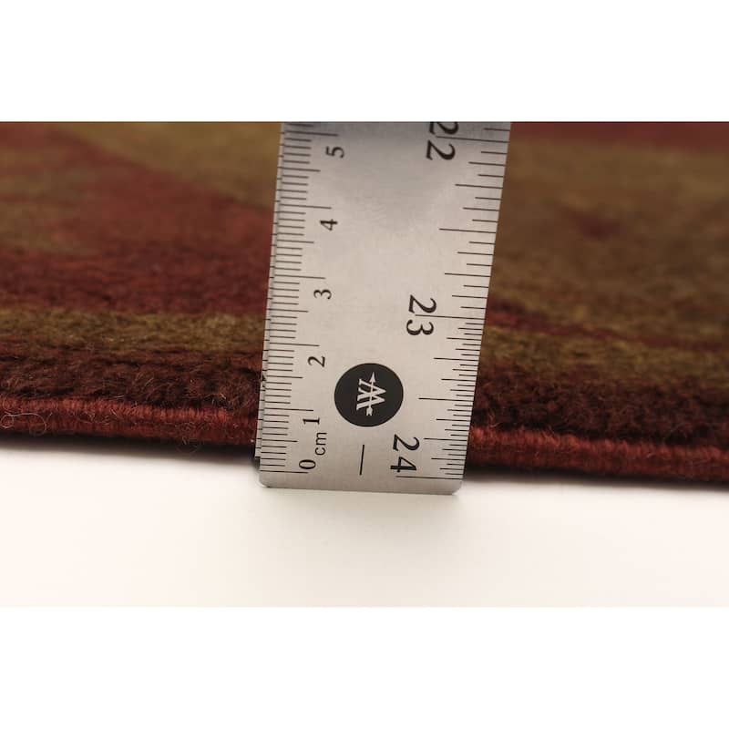 ECARPETGALLERY Hand-knotted Color Transition Brown Wool Rug - 2'6 x 9'0