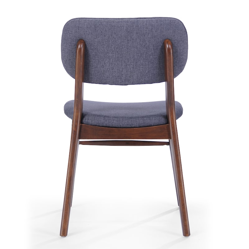 Roomfitters Mid-Century Upholstered Dining Chairs with Rubberwood Frame, Set of 2