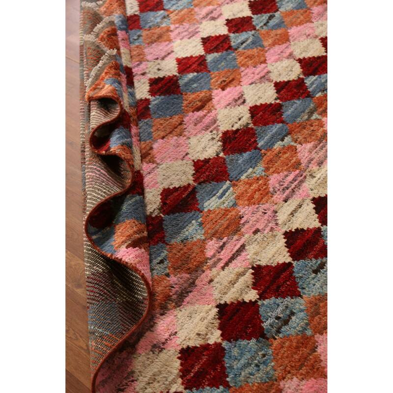 Tribal / Trellis Moroccan Oriental Area Rug Handmade Wool Carpet - 6'7" x 10'4"