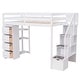 preview thumbnail 8 of 28, Twin size Loft Bed with Storage Drawers, Shelves and Stairs, White