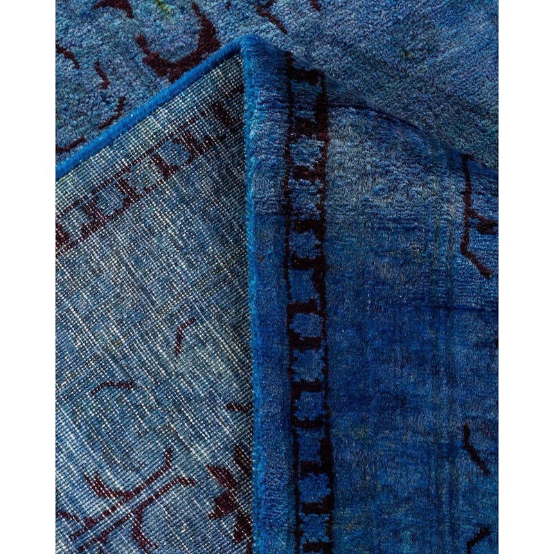Overton Hand Knotted Wool Vintage Inspired Modern Contemporary Overdyed Purple Area Rug - 5' 2" x 7' 8"