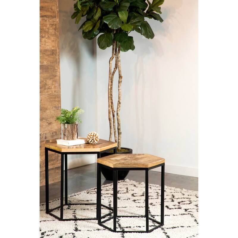 Modern Rustic Geometric Design Nesting Table Set