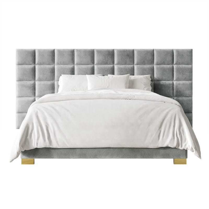 CraftPorch Mid-Century Modern Wall Panel Bed - Queen - Silver Grey