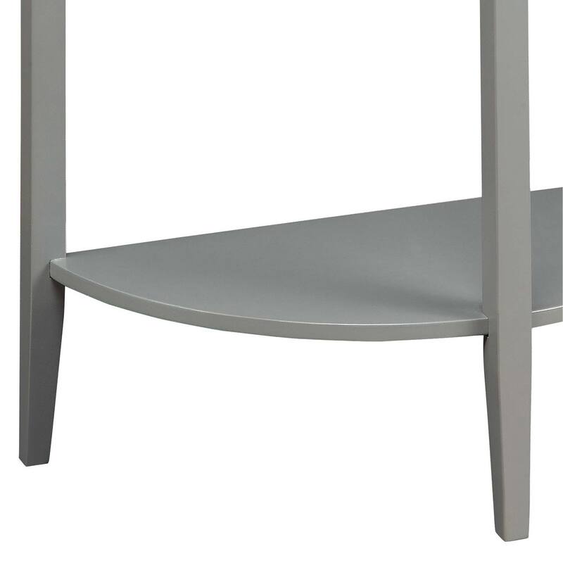 Davis Grey Oak and Grey Half Moon Console Table with Bottom Shelf