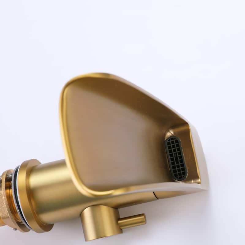 Widespread Waterfall Tub Filler 3 Hole Bathtub Faucet