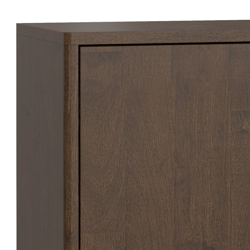 WYNDENHALL Pearson SOLID HARDWOOD 38" Wide Rectangle Modern 2 Door Sideboard Buffet/Storage Cabinet in Walnut Brown
