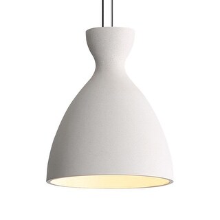Golden Lighting Aethera 10in Integrated LED Pendant in White Sandstone Cement - Gold