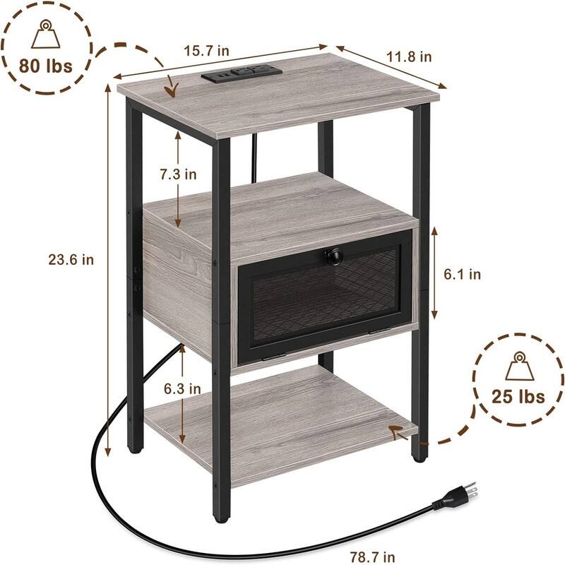 End Table with Charging Station