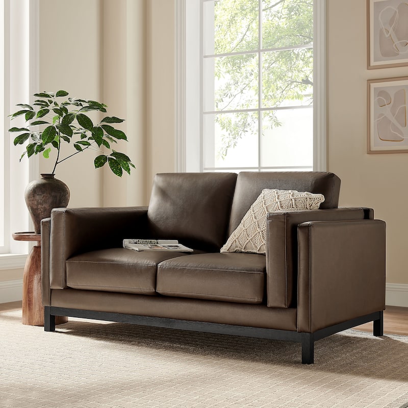 Roscoe 63 inch Upholstered Loveseat - Espresso