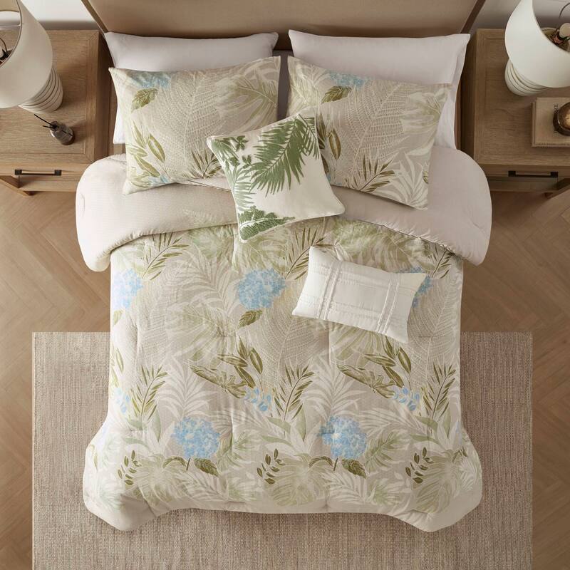 Harbor House Living Kiawah Island 6 Piece Oversized Cotton Comforter Set with Throw Pillow
