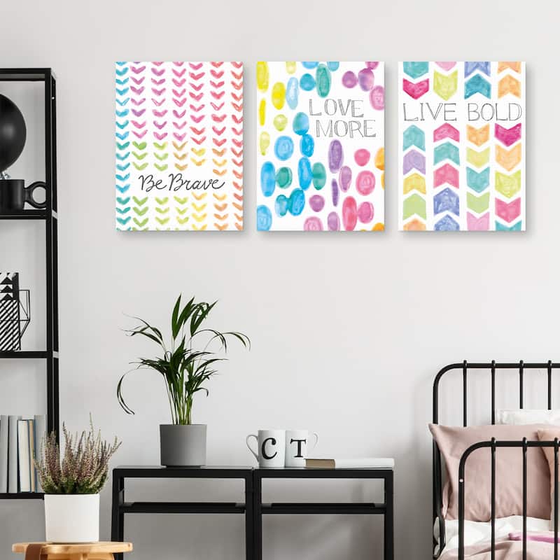 Vibrant Live Bold, Be Brave & Love More by Lottie Fontaine Canvas Art Prints
