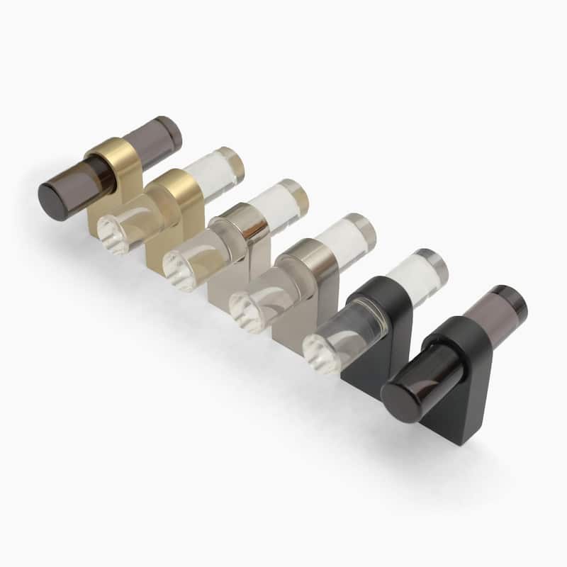 Hapny Home C02-CLR Clarity 2" Wide Solid Metal and Clear Acrylic