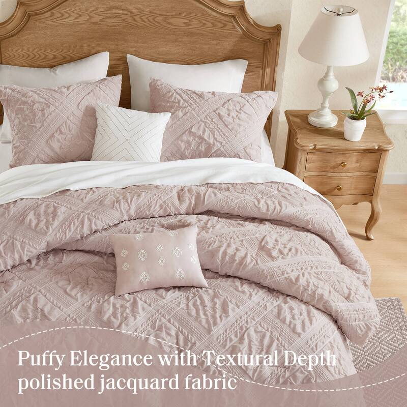 Madison Park Mona 5 Piece Sculpted jacquard comforter set