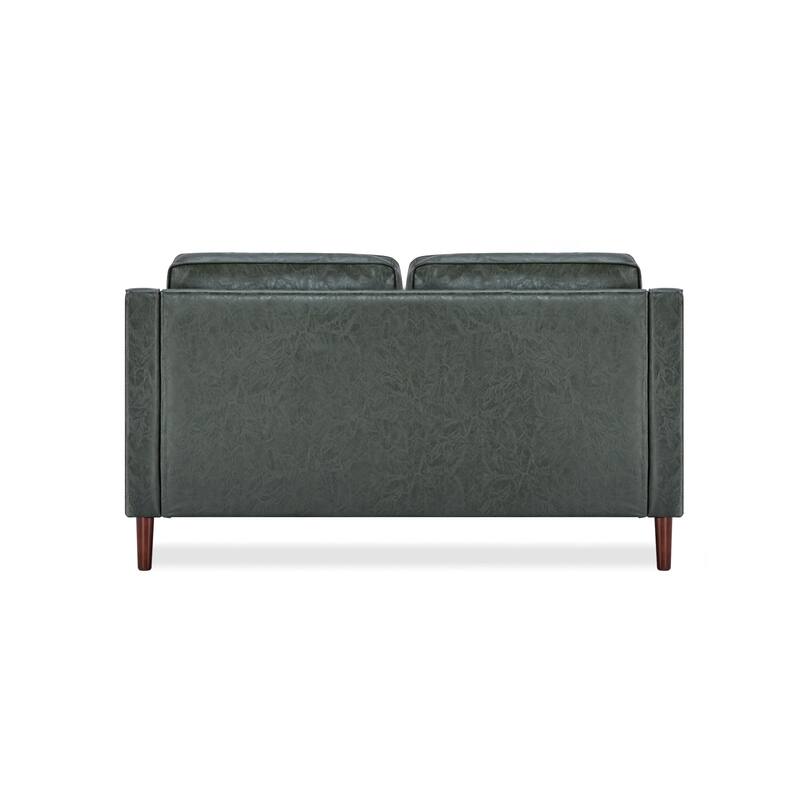 Artdeco Home - Sedona Modern Loveseat Sofa, Faux Linen / Vegan Leather Couch