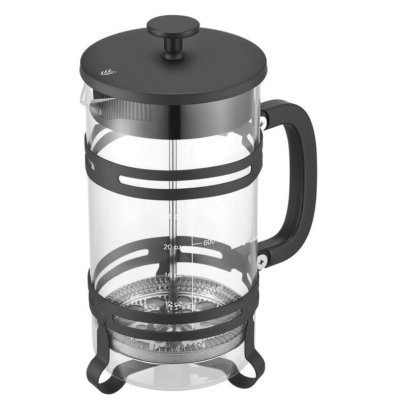 Large 1L Glass French Press for Coffee, Tea, and Cold Brew - 6.69 x 4.13 x 8.46 inch