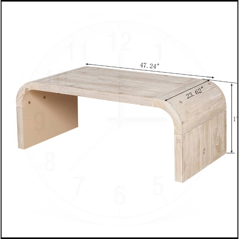 Farmhouse Vintage Crafts Coffee Table,Curved Art Deco Design