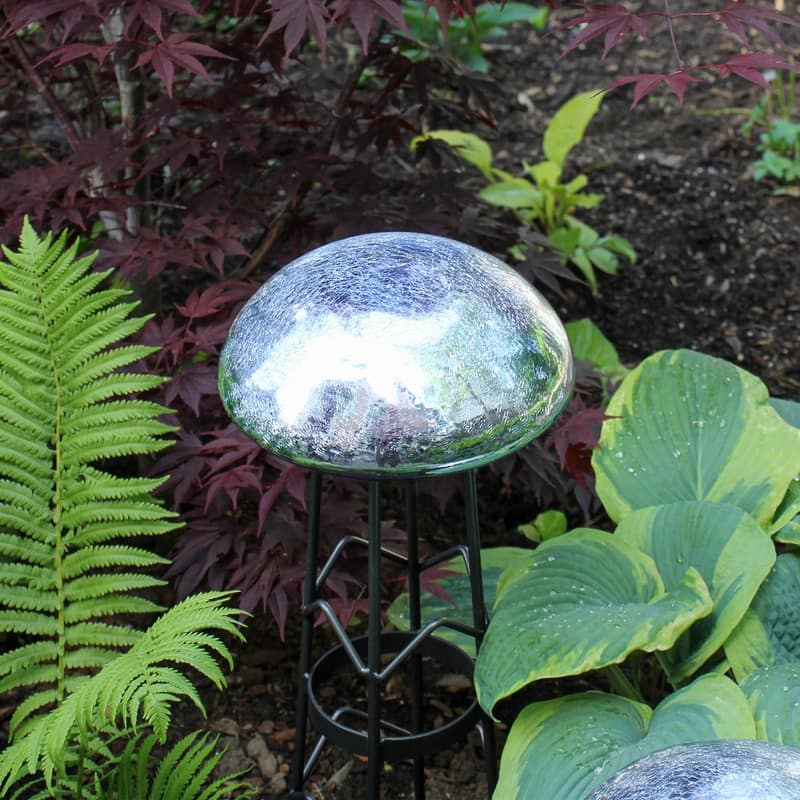 Achla Designs Glass Toadstool Gazing Globe Ball, 9 Inch Diameter