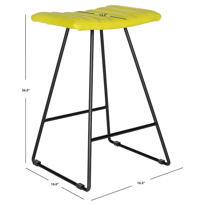 SAFAVIEH Doreen Mid-Century Dining Modern White 27-inch Counter Stool (Set of 2) - 16.5" x 16" x 26"