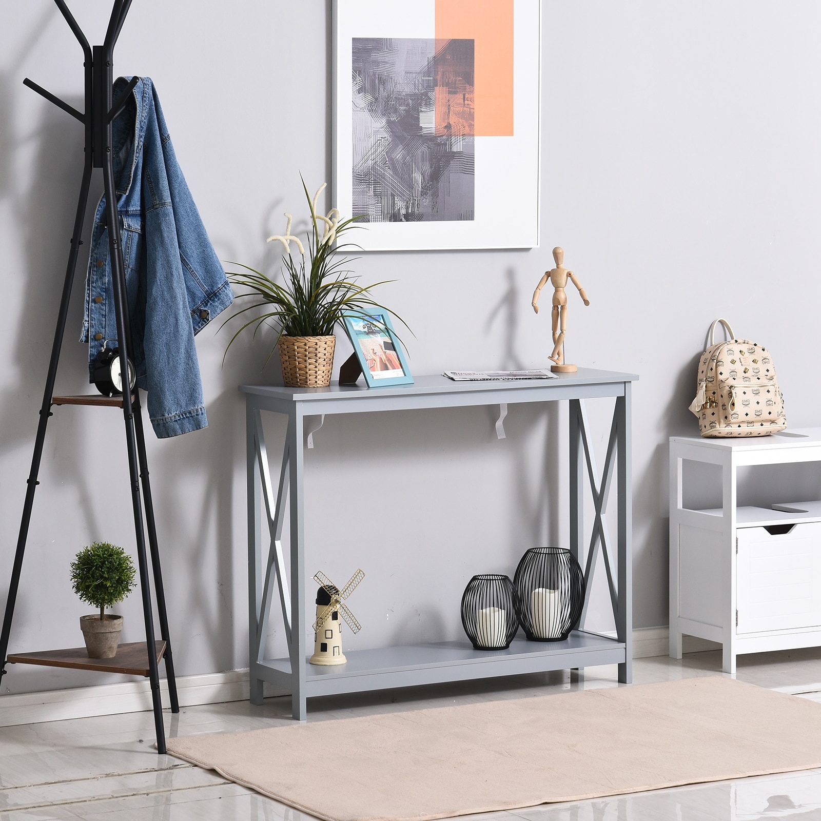 Console table 2025 with bench underneath