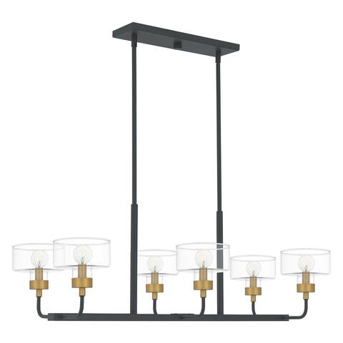 Lucca Matte Black 6-light Linear Island Light