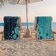 preview thumbnail 1 of 9, Mystic Dolphin Cotton Oversized 2-Piece Beach Towel Set by Superior Teal