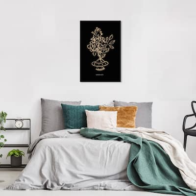 Wynwood Studio Canvas Floral and Botanical My other Flowers Black and Modern & Contemporary Wall Art Canvas Print