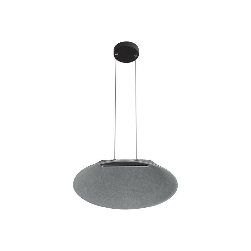 Golden Lighting Faroe 21in Integrated LED Pendant in Flecked Black/Grey Felt - Black