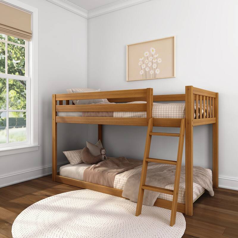 Max and Lily Twin over Twin Low Bunk with Ladder