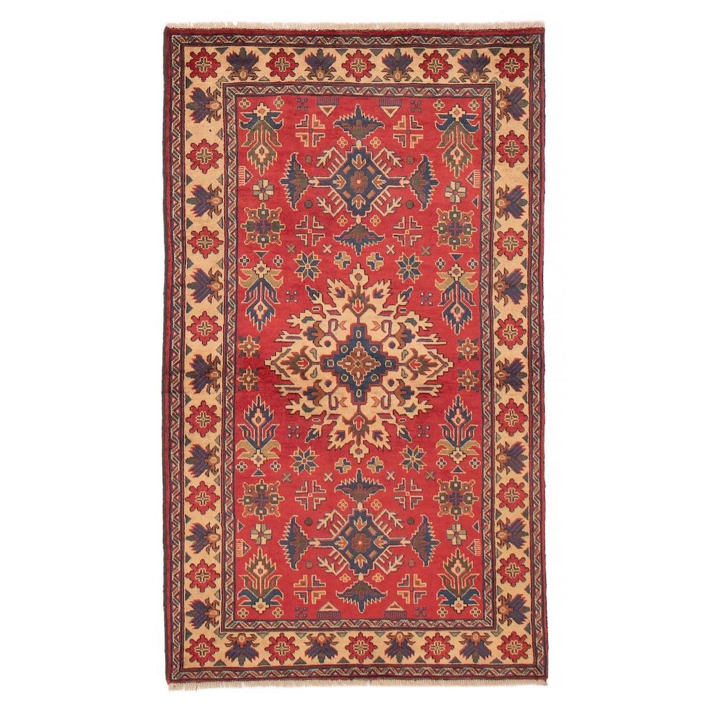 ECARPETGALLERY Hand-knotted Kargahi Red Wool Rug - 3'10 x 6'5