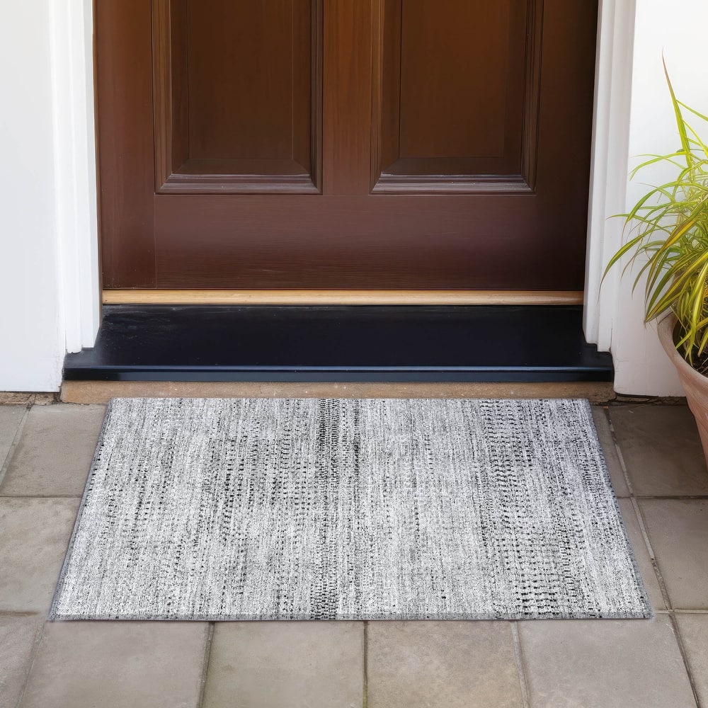 Machine Washable Indoor/Outdoor Moroccan Modern Chantille Rug