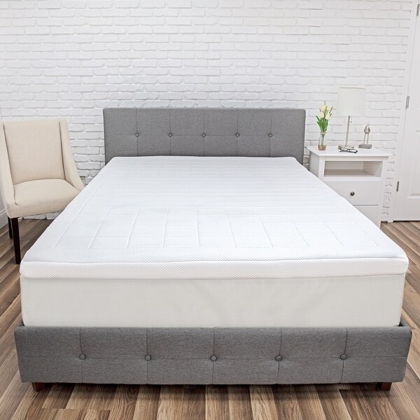 SensorPEDIC 3-Zone Quilted Memory Foam 3-Inch Bed Topper - White. Opens flyout.