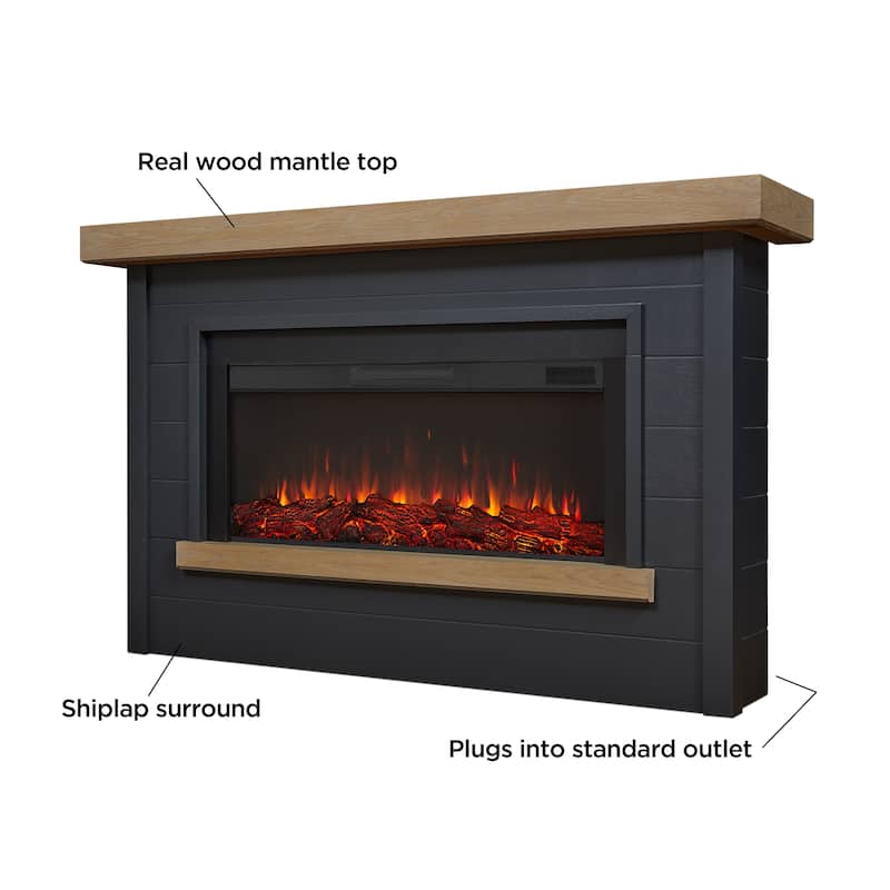 Bernice Landscape Electric Fireplace in Charcoal by Real Flame
