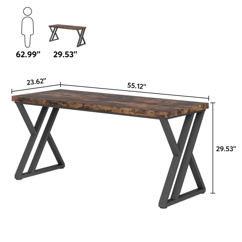 55 Inches Industrial Computer Desk for Home Office