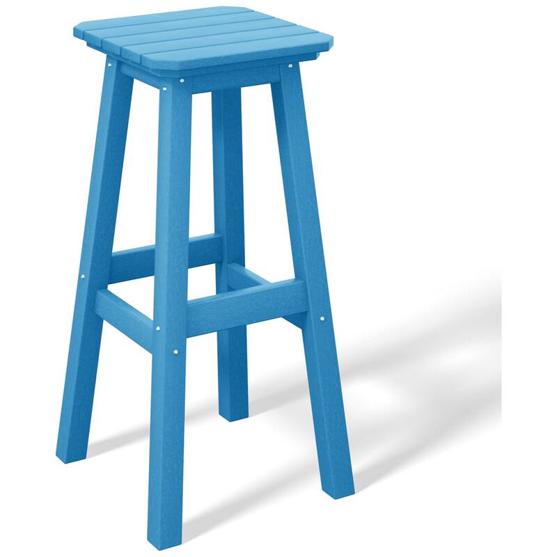 Laguna Hdpe All Weather Outdoor Patio 29" Square Bar Stool - Pacific Blue