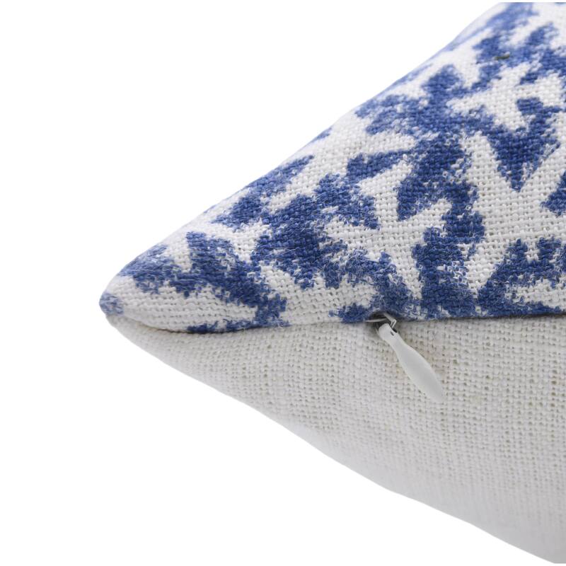 Fabdivine Floral Pillow Cover Heavy Linen Block Print for Living Room Chair Patio Office or Bedroom Decor, Manikarnika