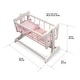 preview thumbnail 5 of 6, Badger Basket Heirloom Style Doll Cradle with Bedding - White/Pink - 23.75" x 14" x 17"