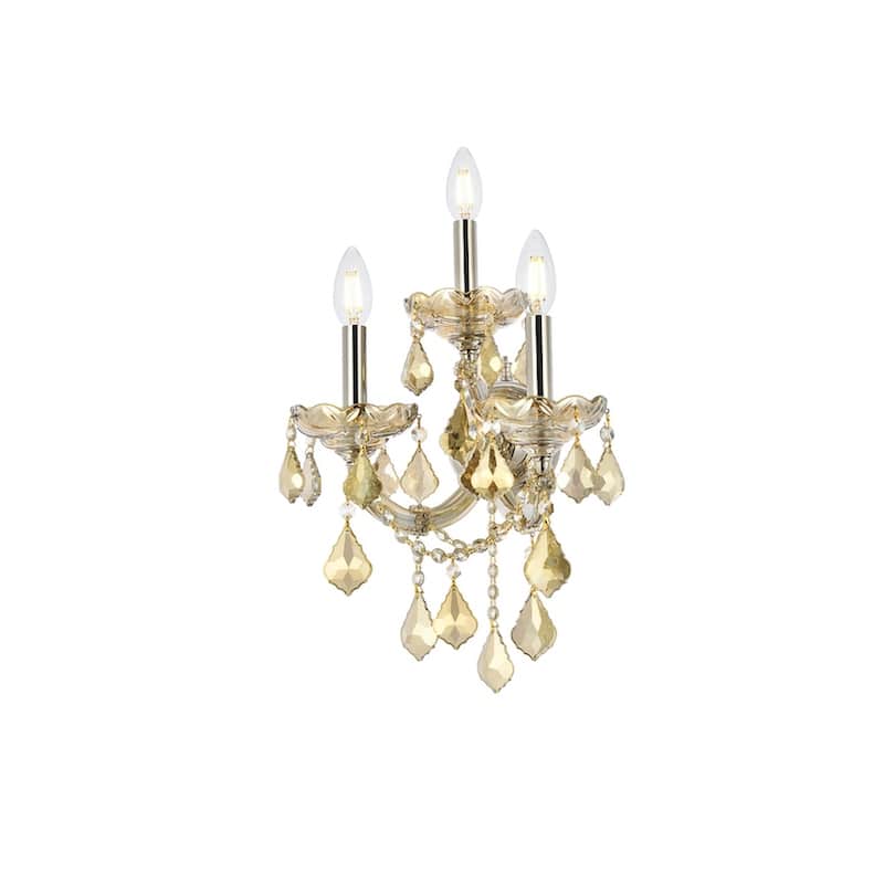 Fleur Illumination Collection Wall Sconce D:12in H:22in E:8.5in Lt:3 Golden Teak Finish