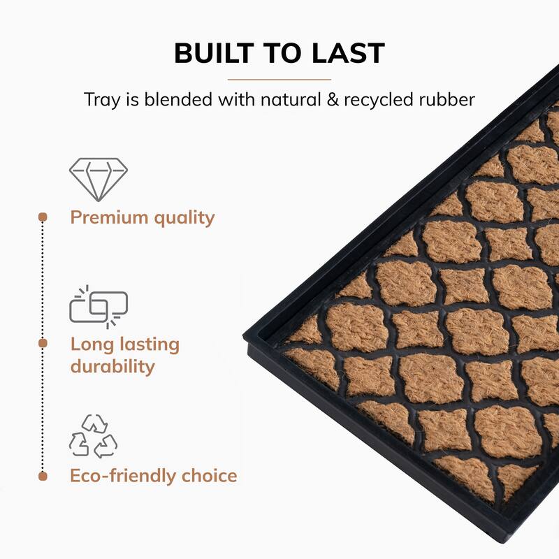 Jani Natural & Recycled Rubber Boot Tray with Trellis Coir and Rubber Insert