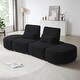 preview thumbnail 1 of 5, Upholstery Sofa With Two Ottomans Lounge Chair for Living Bedroom Black