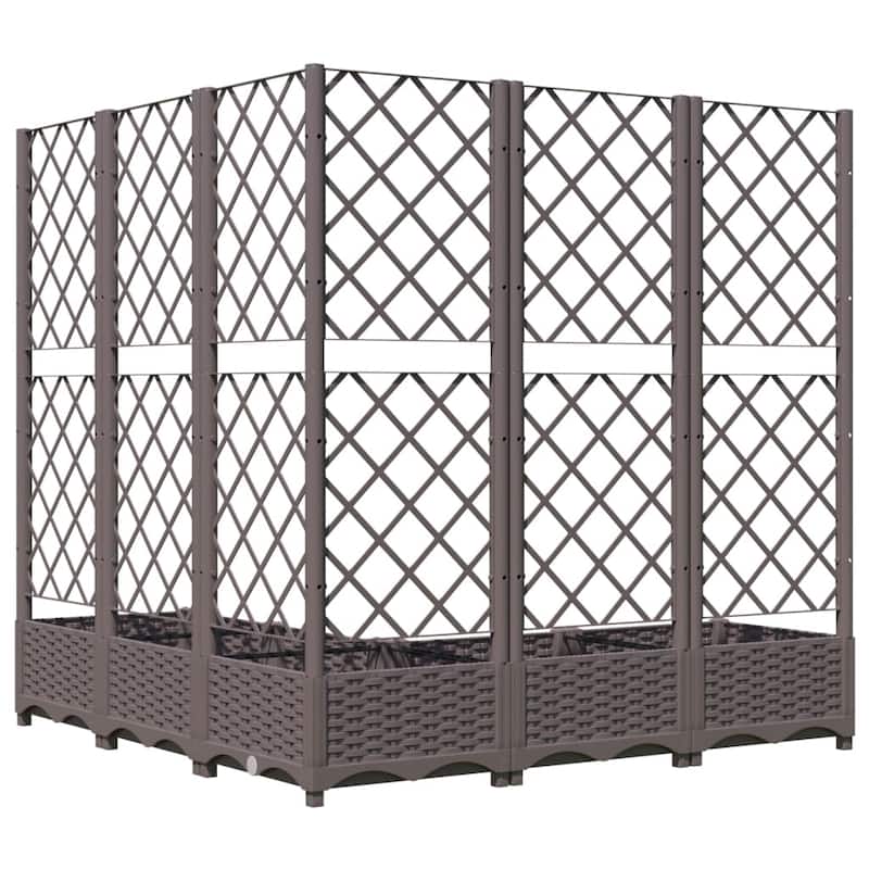 vidaXL Garden Planter with Trellis Plant Pot Flower Box Raised Bed Outdoor PP