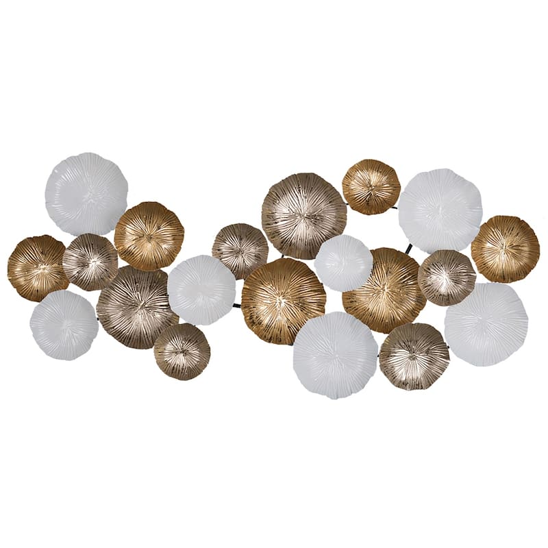 Metal Contemporary Wall Decor Accent, Large Hanging Sculpture - Clear