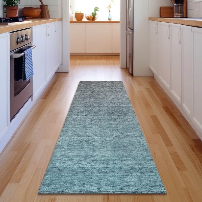 Premium Washable Super Soft Solid Ombre Mayfield Rug - Teal - 2' 3" x 7' 6" - Runner