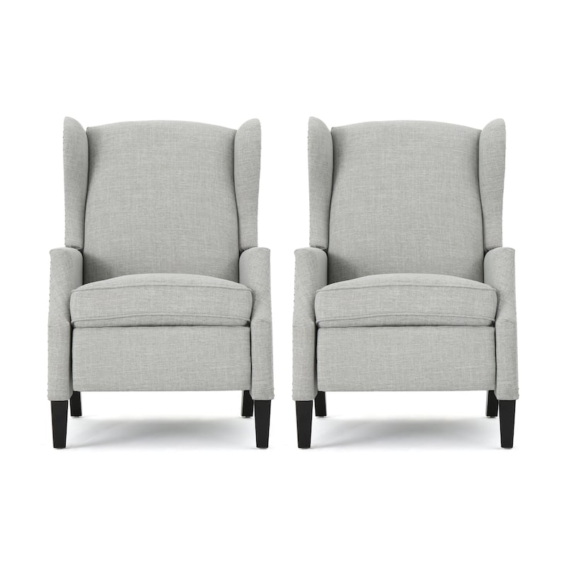 Wescott Contemporary Recliners (Set of 2) by Christopher Knight Home - Gray Moss + Dark Brown