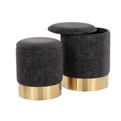 Silver Orchid Corday Contemporary Nesting Ottoman Set
