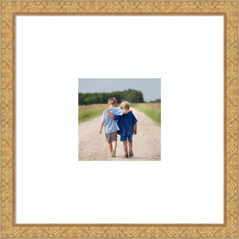 Lila Picture Frame, Photo Frame - 20x20 Matted White 8x8 - Lila Gold
