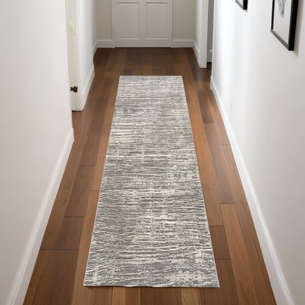 Power Loomed Abstract Modern Stain Resistant Area Rug - 90' X '26' X '0.5